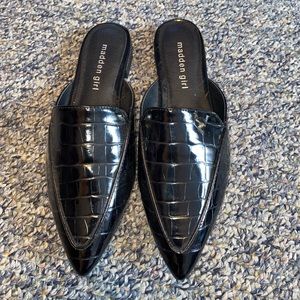 Black slid on loafers. Never worn